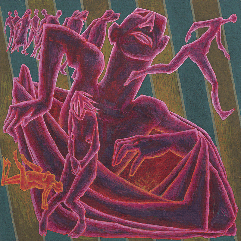 Huiles sur papier marouflé sur toile