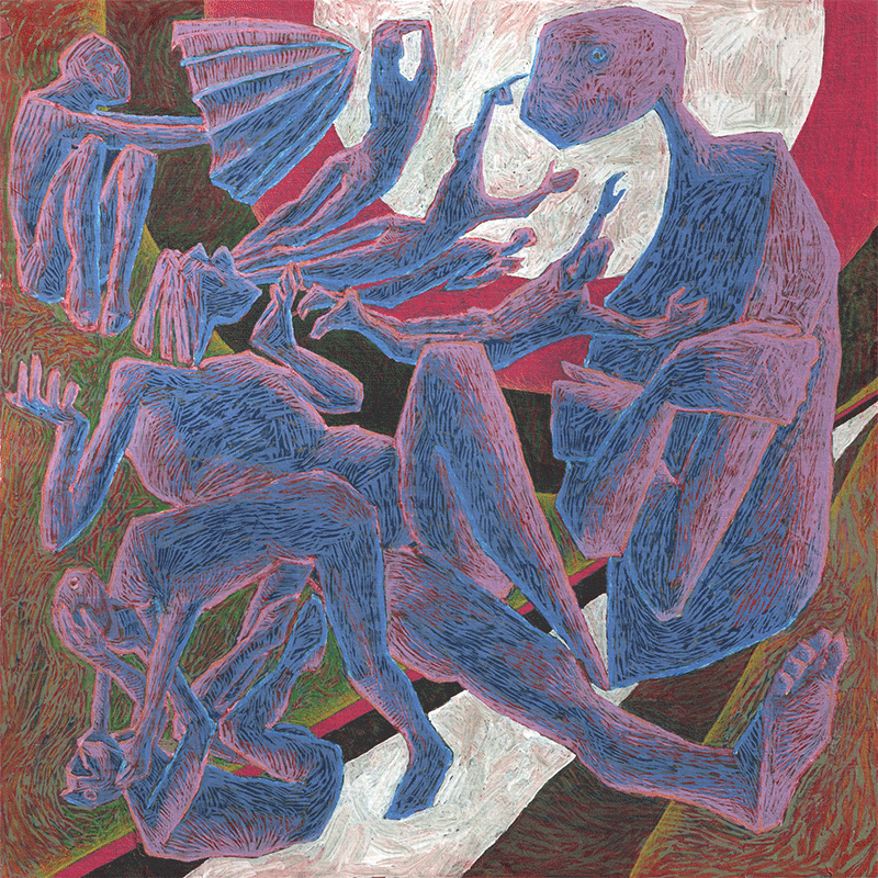 Huiles sur papier marouflé sur toile