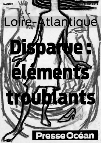 Illustrations au fusain des manchettes de journaux